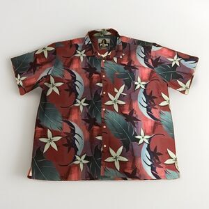 Retro Rifle The Dealer Men’s Button Down Size 4XL Floral Multicolor